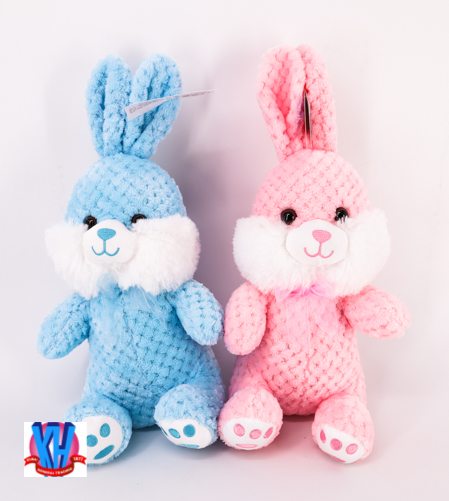 25CM SOFT RABBIT PINK & BLUE