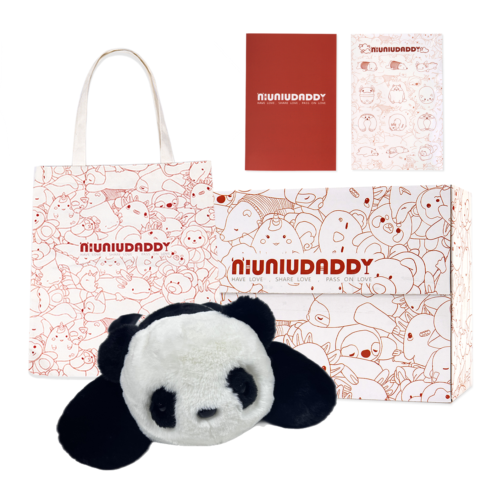 50cm weighted panda (with bag and cards)