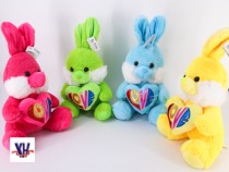 30CM.RABBIT W/HEART 4 CLRS