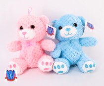 20CM SOFT BEAR PINK & BLUE