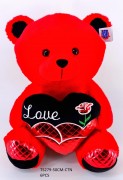 50CM RED BEAR W/HEART