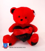 65CM RED BEAR W/HEART