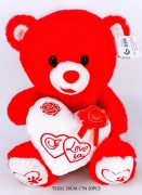 30CM RED BEAR W/HEART 