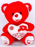 35CM RED BEAR W/HEART