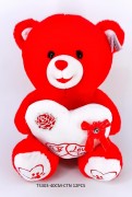 40CM RED BEAR W/HEART 